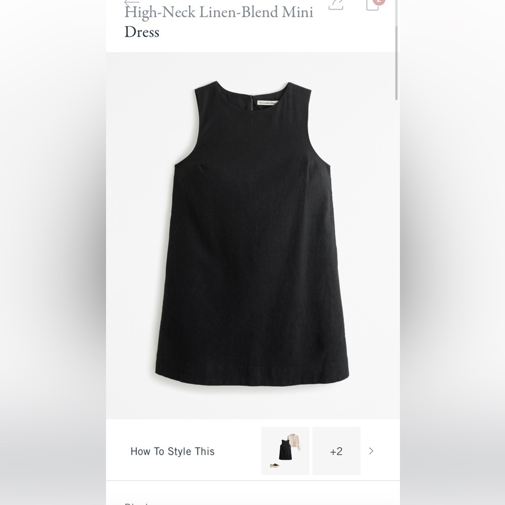 Abercrombie & Fitch Black High-Neck Mini Dress